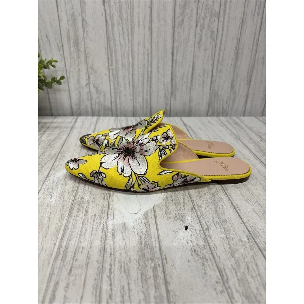 Womens Size 8.5 J Crew Embroidered Mules